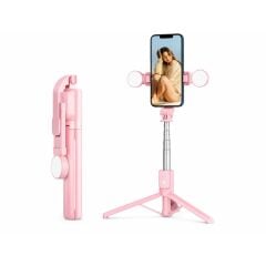 B11S Bluetooth Kumandalı Selfie Çubuğu ve Tripod Pembe