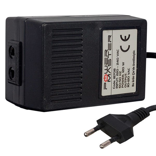 POWERMASTER PM-18708 220V-110V 120 WATT  AC/AC DÖNÜŞTÜRÜCÜ TRANSFORMATÖR