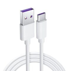 Powermaster PM-18299 Beyaz 5A Hızlı Şarj Destekli USB Type-C Şarj ve Data Kablosu (1 Metre)