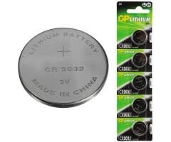 GP CR2032 3 VOLT LİTYUM PARA PİL * GPCR2032-2CPU5 (GPPBL2032188)(5'Lİ PAKET)