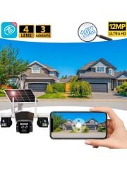 O-Kam 9095 12MP 10X Zoom 4 Lens 3 Ekran UltraHD 4G Solar Akıllı Güvenlik Kamerası