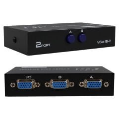 POWERMASTER PM-4263 2 PORT GİRİŞ 1 ÇIKIŞ MANUEL VGA SPLİTTER TOPLAYICI SWİTCH (2 PC 1 EKRAN)