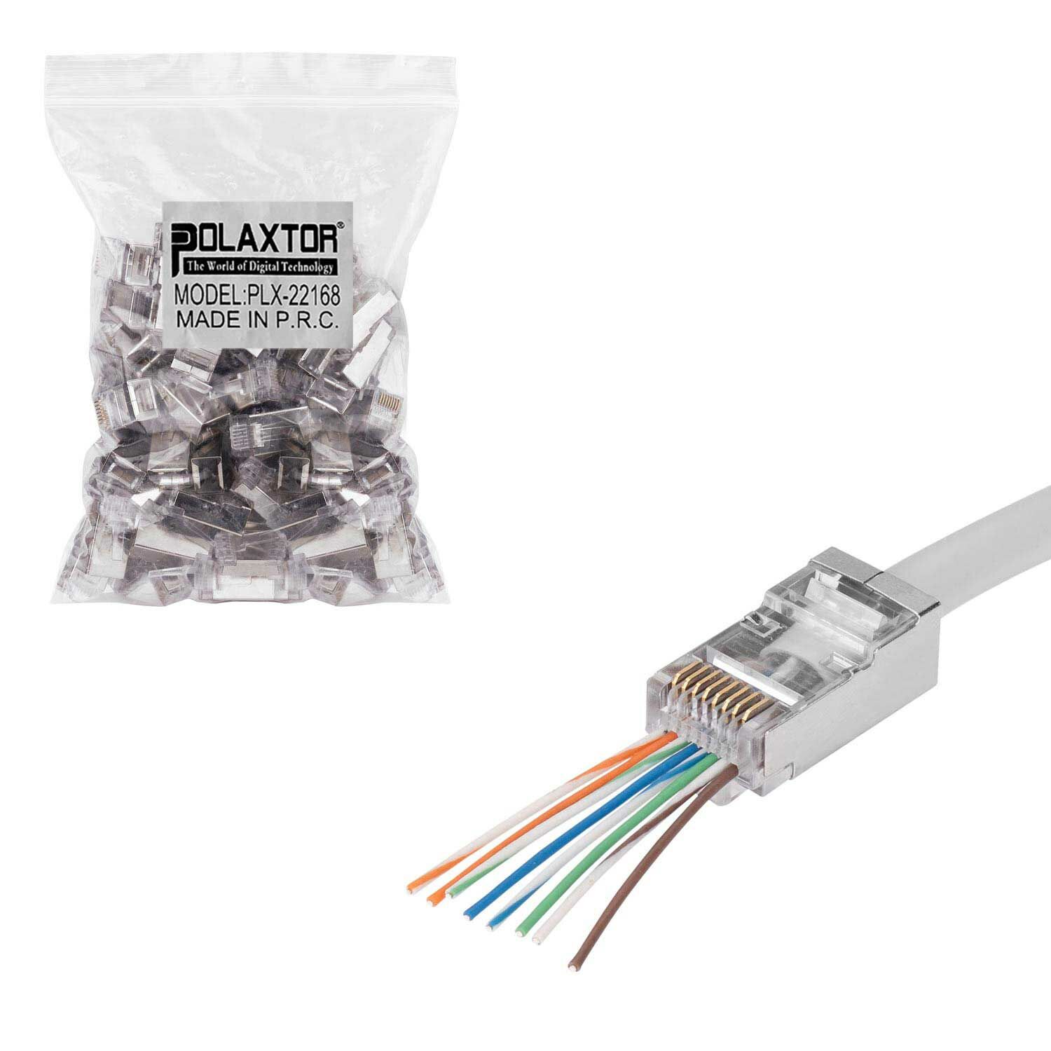POLAXTOR PLX-22168 Ez Rj45 Soketi Metal Ftp Cat6 100Lü Paket