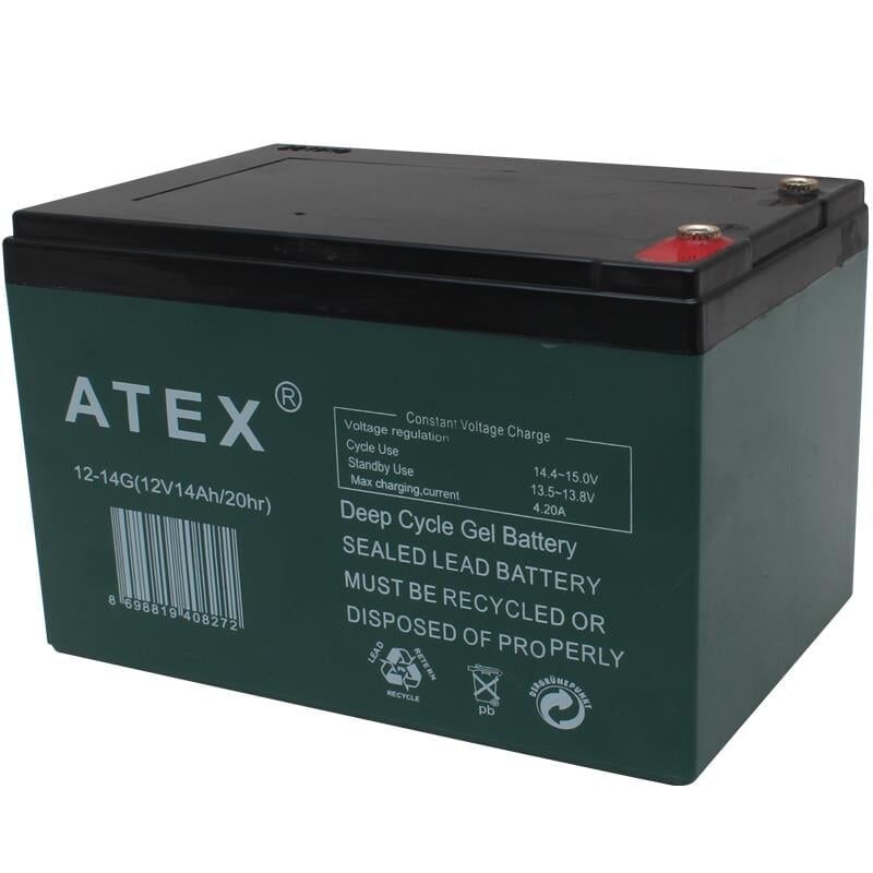 ATEX 12-14G 12 VOLT - 14 AMPER JEL TİP ELEKTRİKLİ BİSİKLET AKÜSÜ (150 X 97 X 95 MM)