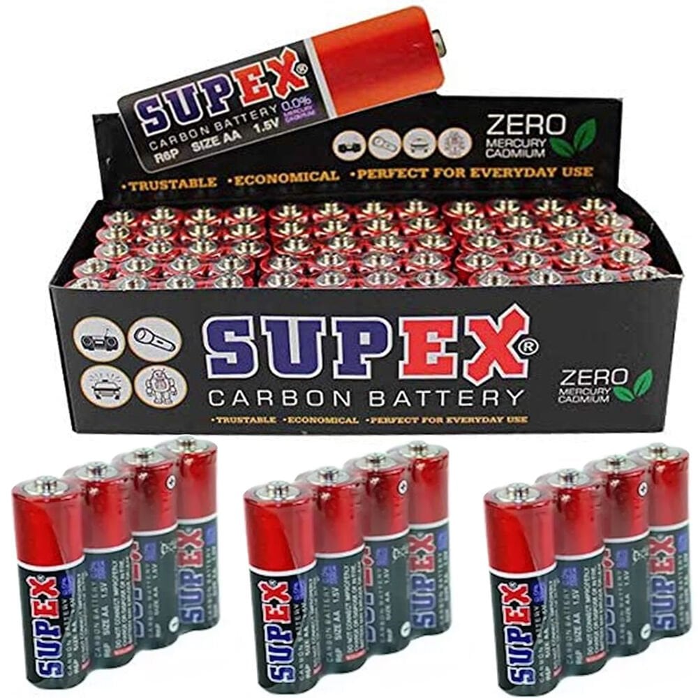 SUPEX R6 1.5 VOLT ÇİNKO KARBON AA KALEM PİL (60'LI PAKET FİYATI)