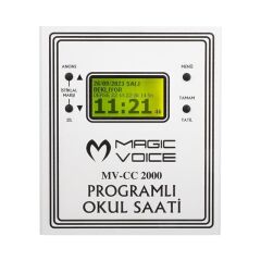 Magicvoice MV-CC2000 USB Duvar Tipi Programlı 20 Adet MP3 Formatı Zil / İstiklal Marşlı Akıllı Dijital Okul Saati (Çan Takılabilir)