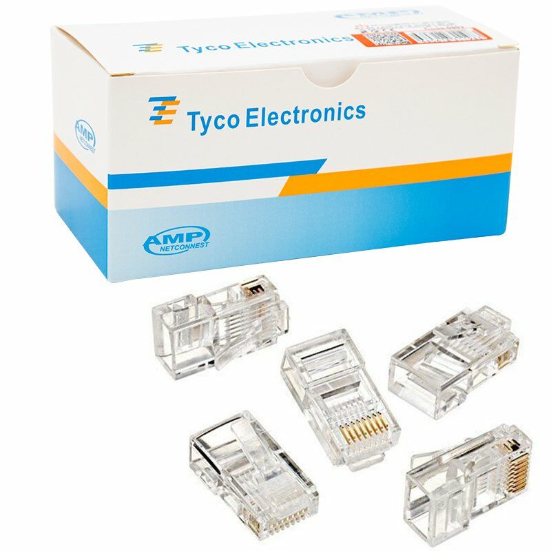 POWERMASTER KUTULU RJ45 CAT5/CAT6 8P8C UÇ (100LÜ PAKET) KUTULU AMP NETCONNECT