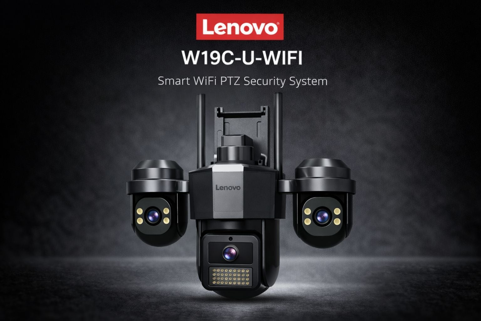 LENOVO W19C-U (JA-W11C-Z-U) 9MP 3 Lensli 4K Ultra HD 2.4G&5G Çift Bant Hızlı WiFi Dual PTZ