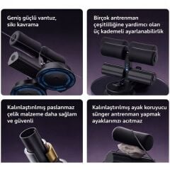 Sunup SN-29962 Çift Vantuzlu  Ev Tipi 3 Kademe Boy Ayarlı Mekik - Karın Egzersiz Aleti