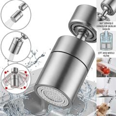 Sunup SN-29317 Çift Hız Ayarlı Gümüş Renk Musluk Başlığı