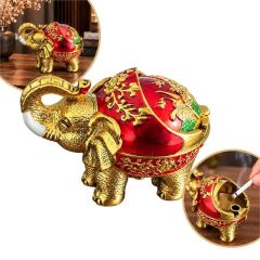 Sunup SN-38891 Kırmızı Gold Fil Figürlü Dekoratif Küllük