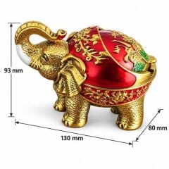 Sunup SN-38891 Kırmızı Gold Fil Figürlü Dekoratif Küllük