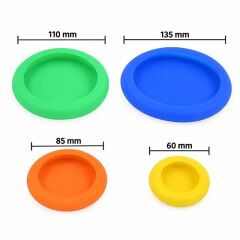 Sunup SN-38932 4'lü Silikon Kapak Seti Farklı Boyutlarda Renkli Esnek Kapak