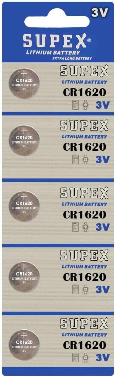 SUPEX CR1620 3V Lityum Düğme Pil 5'Lİ Kart