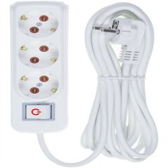 Eko Grup 3'lü Priz 5mt Anahtarlı S-958GG