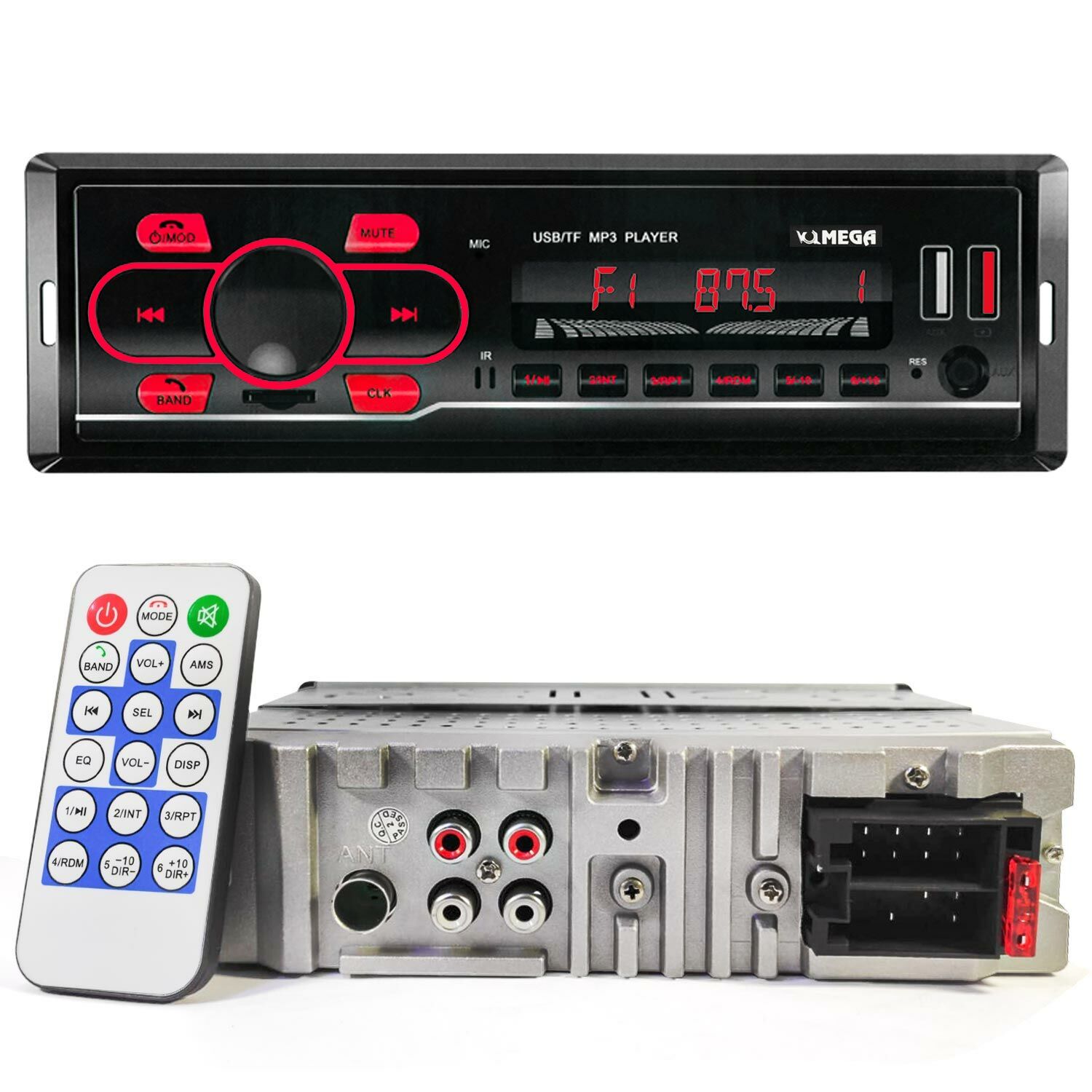 MEGA VM-101 Oto Teyp 4X50 Watt Bluetooth 2xUsb Sd Fm Aux