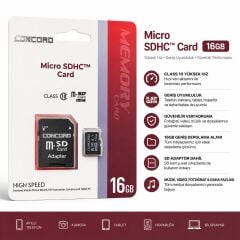 CONCORD C-M16 Hafıza Kartı Micro Sd 16GB Class10