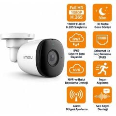 IMOU IPC-PS3EP-8Q0 Bullet PS3E 8MP 4K PoE İki Yönlü Ses Renkli Gece Görüş Akıllı İhlal Algılamalı Bullet Kamera