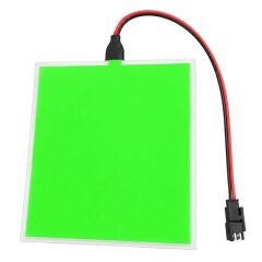 Powermaster PM-37726 100x100mm Elektrominesans (EL) 3V Led Panel Yeşil Aydınlatmalı Esnek Yapı