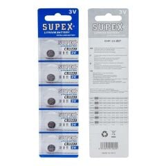 Supex CR1220 3 Volt 5'li Blister Lityum Pil