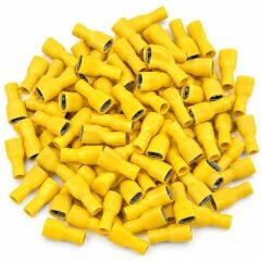 PowerMaster PM-39073 4-6mm2 Kesit 24x10x7,5mm Soket Sarı İzoleli Kablo Pabucu (100'lü Paket)