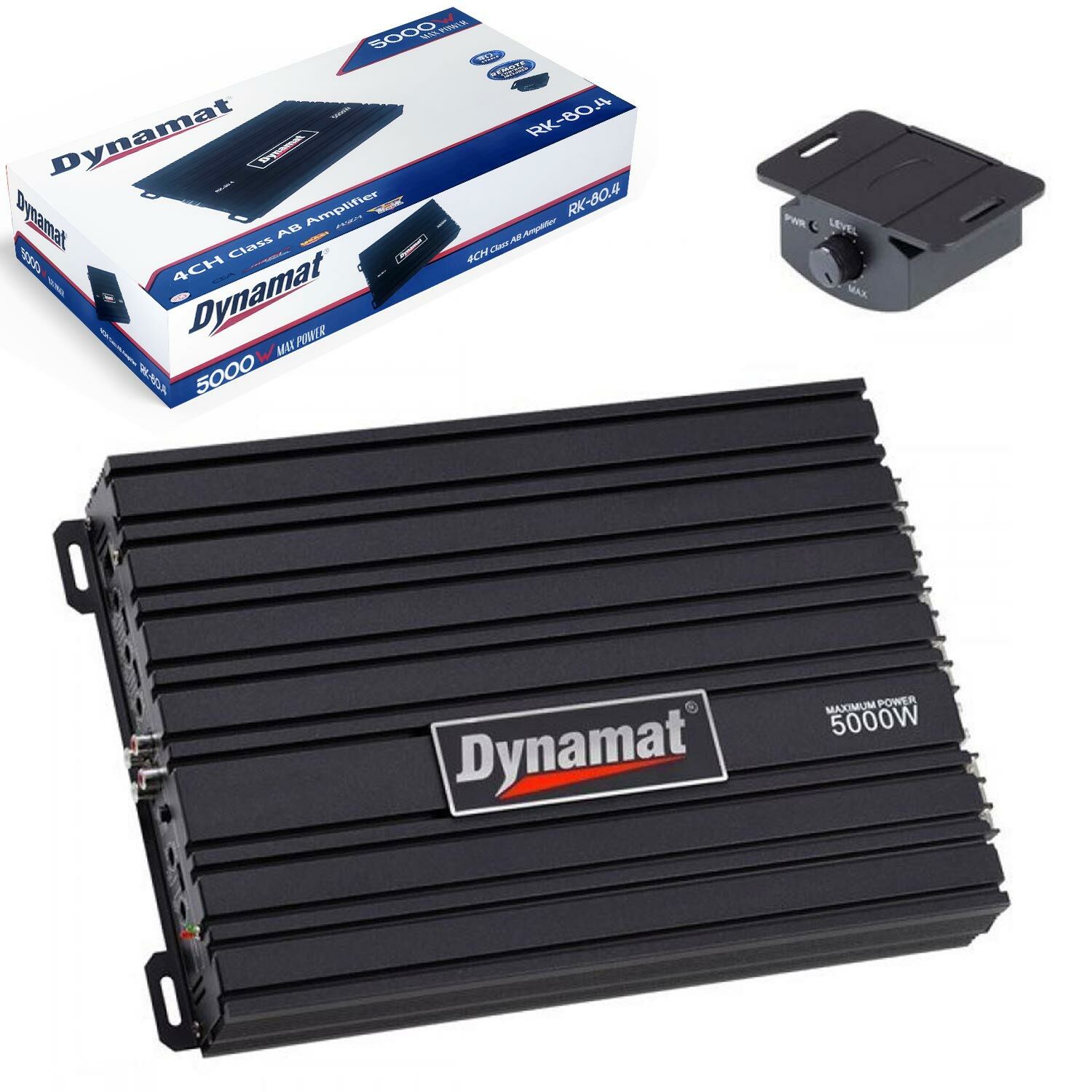 DYNAMAT RK-80.4 Oto Anfi Stereo 5000 Watt 4 Kanal Bass Kontrol