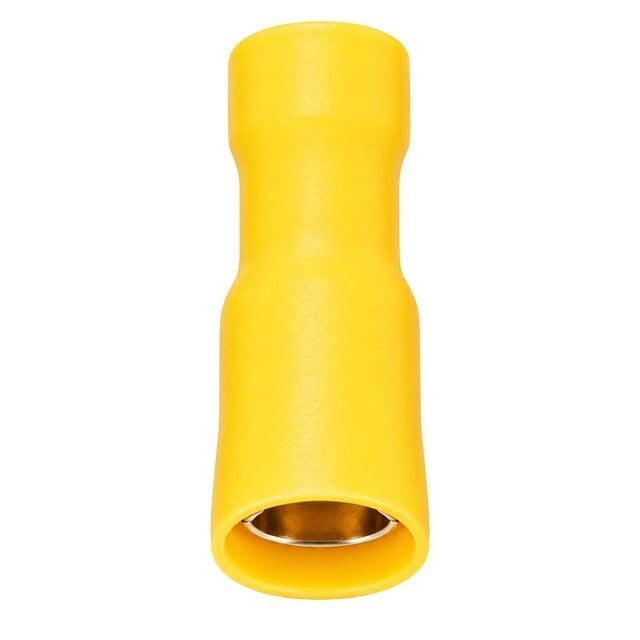 PowerMaster PM-39074 4-6mm2 Kesit 25x8x7mm Soket Sarı İzoleli Kablo Pabucu (100'lü Paket)