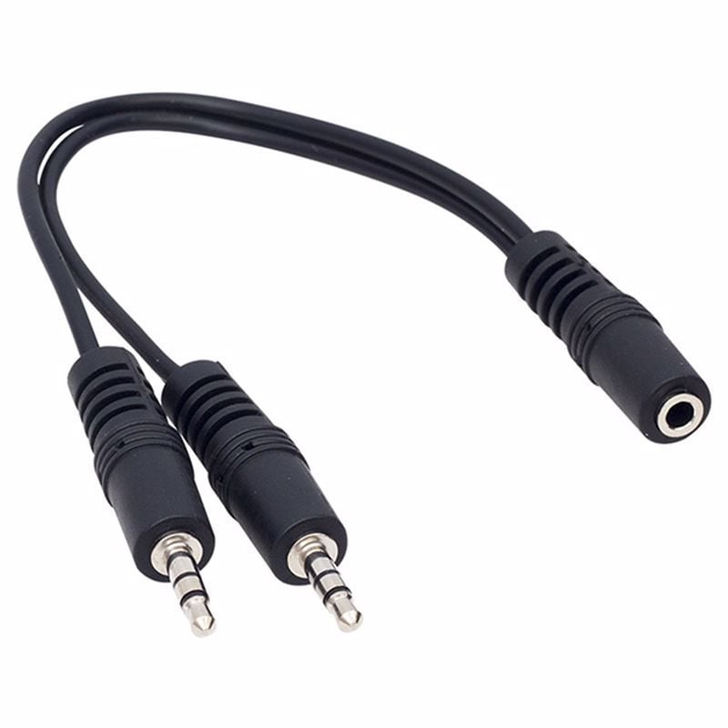 POWERMASTER 3.5 MM STEREO DİSİ / 2 X 3.5MM STEREO ERKEK 20 CM Y KABLO KABLO