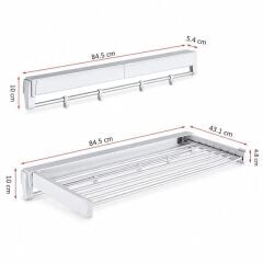 Sunup SN-37717 Katlanabilir Çamaşır Askılığı Duvara Monte Gizli Balkon Akordeon Kurutma Beyaz
