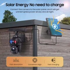 AVENIR AV-S436X 6MP 36X Zoom Alarm Işıklı 2 Kameralı Solar PTZ 4G Sim Kartlı Kamera