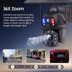 AVENIR AV-S436X 6MP 36X Zoom Alarm Işıklı 2 Kameralı Solar PTZ 4G Sim Kartlı Kamera