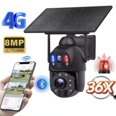 AVENIR AV-S436X 6MP 36X Zoom Alarm Işıklı 2 Kameralı Solar PTZ 4G Sim Kartlı Kamera