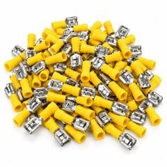 PowerMaster PM-39077 4-6mm2 Kesit 23x7x6mm Soket Sarı İzoleli Kablo Pabucu (100'lü Paket)