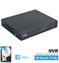 AVENIR AV-NVR32 32 Kanal 5 MP e Kadar 2×8 TB HDD NVR Kayıt Cihazı