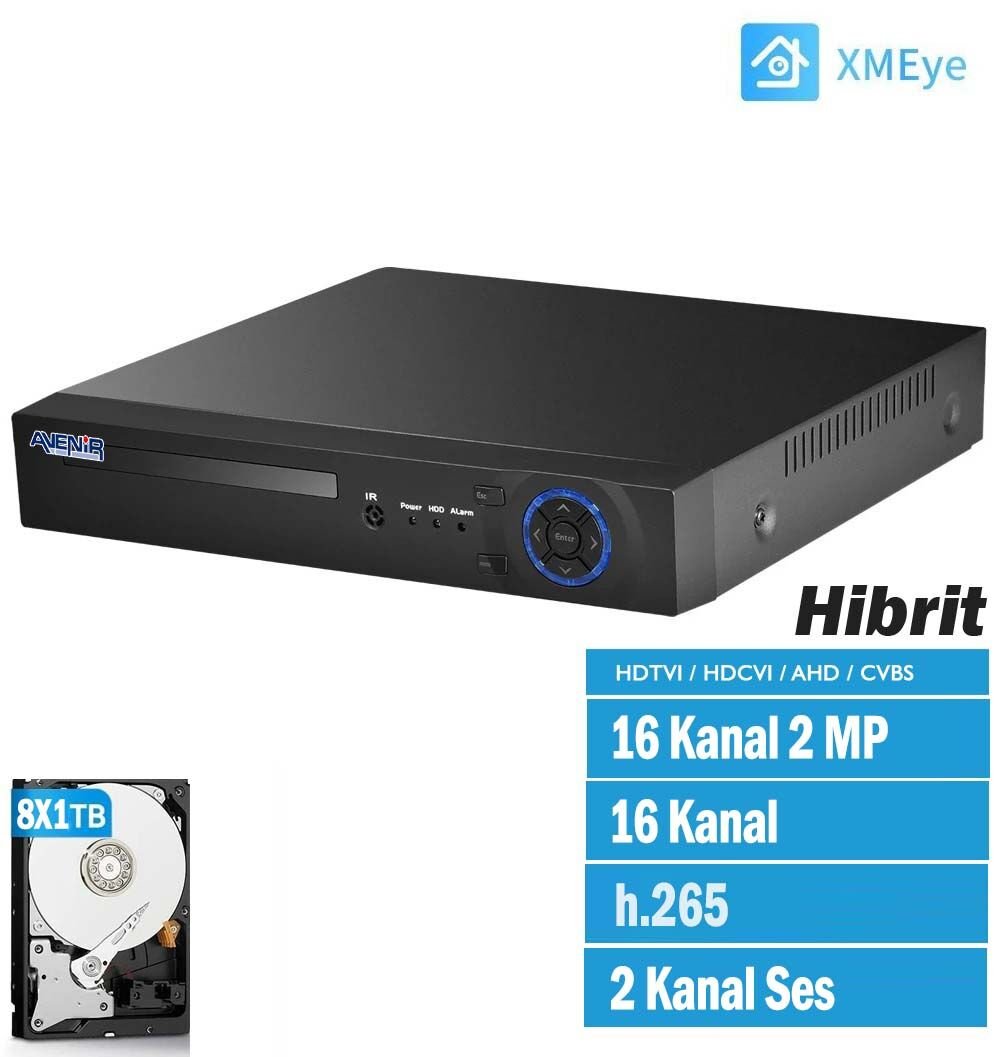 AVENIR AV-TC16GM h.265 16 Kanal 1080N Hibrit Kayıt Cihazı