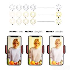 Powermaster PM-2577 Masa Sabitlemeli 3000K-5000K-6500K Selfie Işıklı Telefon Tutacağı Akrobat 2in1