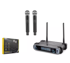 HADRON HDX2793 Profesyonel Kablosuz VHF 2 Mikrofonlu Set - Siyah