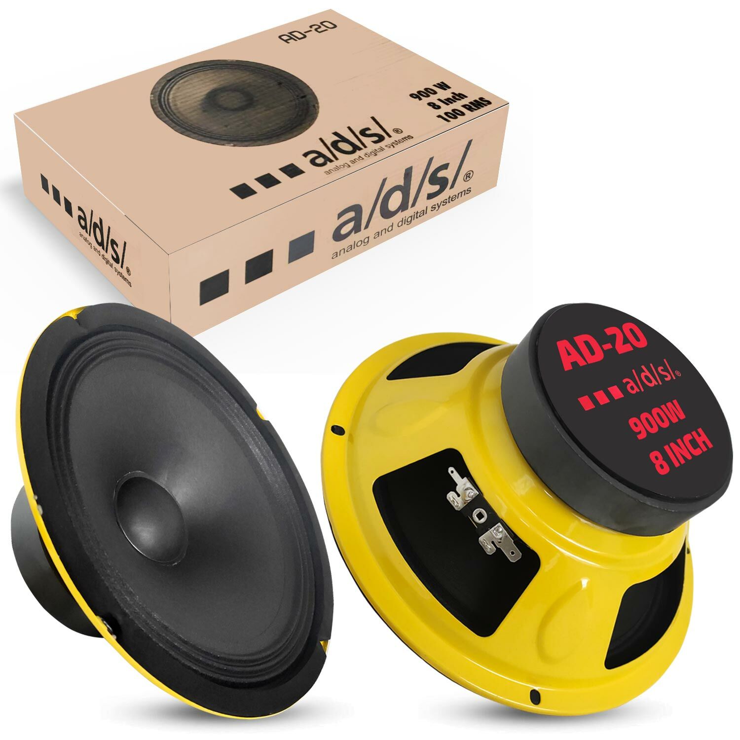 ADS AD-20 Oto Hoparlör 20cm 900 Watt Kapaklı 2 Adet