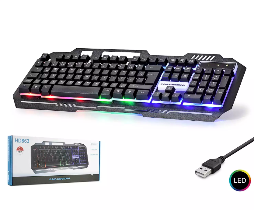 HADRON HD-863 Gaming Klavye Metal Gövde LED - Siyah