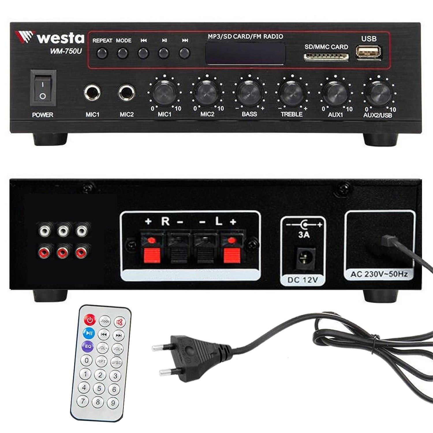 WESTA WM-750U Anfi Mixer 80 Watt Bluetooth Usb Sd