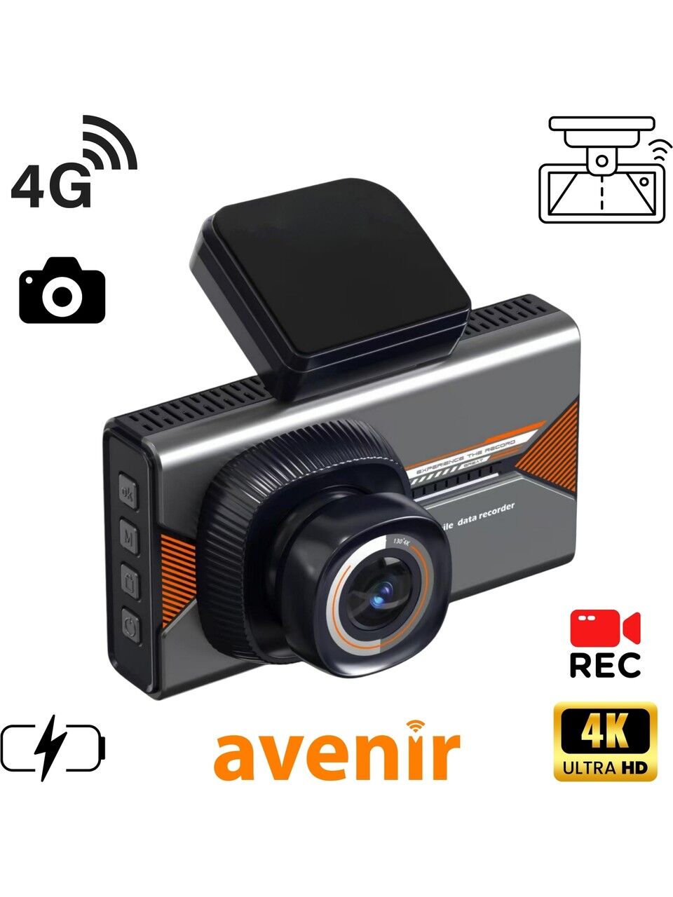 Avenir AV-C422 4g Sim Kartlı 2k 2 Kameralı Gps li Araç Kamerası -App Kontrol