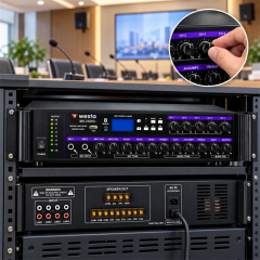 Westa WM-2500U 500 Watt 100V-70V-8 Ohm USB-SD-BT 6 Bölgeli Trafolu Mixer Amfi