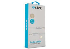 S-link SL-SP70 1m Beyaz 3.5mm Stereo Ses Kablosu (B-07)