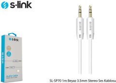 S-link SL-SP70 1m Beyaz 3.5mm Stereo Ses Kablosu (B-07)