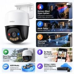 Imou IPC-PS7FP-3M0 Cruiser PS7F 2.8MM Lens Poe İki Yönlü Ses Smart IR 30 M Renkli Gece Görüş 3MP Dome Kamera