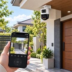 Imou IPC-PS70FP-10M0 Cruiser Dual PS70F Çift Lens (sabit + Pt) Poe İki Yönlü Ses Renkli Gece Görüş 10MP Dome Kamera