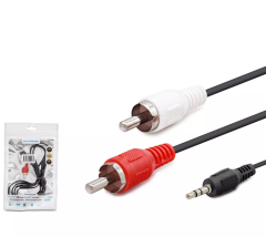 HADRON HDX-1042 3.5mm to 2 RCA Kablo 1.2 m - Siyah (skt-97)