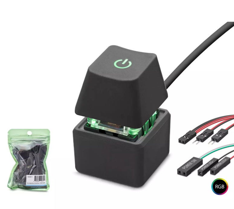 NODAR ND-2811 Masaüstü Bilgisayar RGB Power Tuşu On/Off Switch Siyah