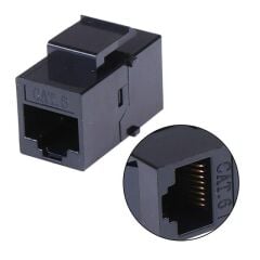 PowerMaster PM-25454 RJ45 Cat6 Dişi/Dişi 8P-8C Ara Kaplin Coupler Adaptör Siyah