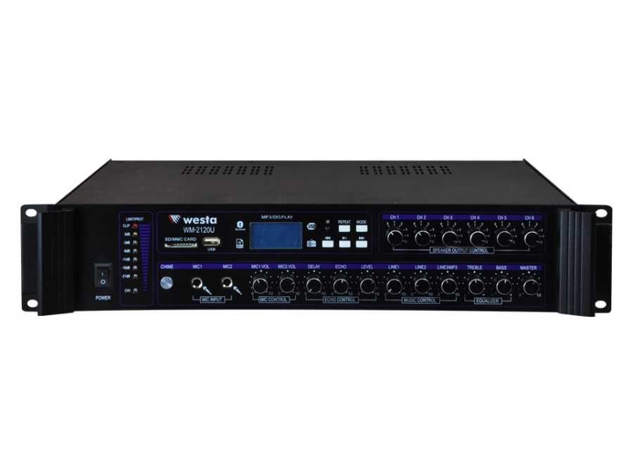 WESTA WM-2120U - 6 Bölgeli 120W 100V Mixer Amfi
